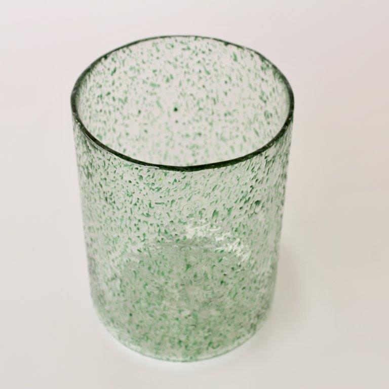 Green Speckled Glass Vase